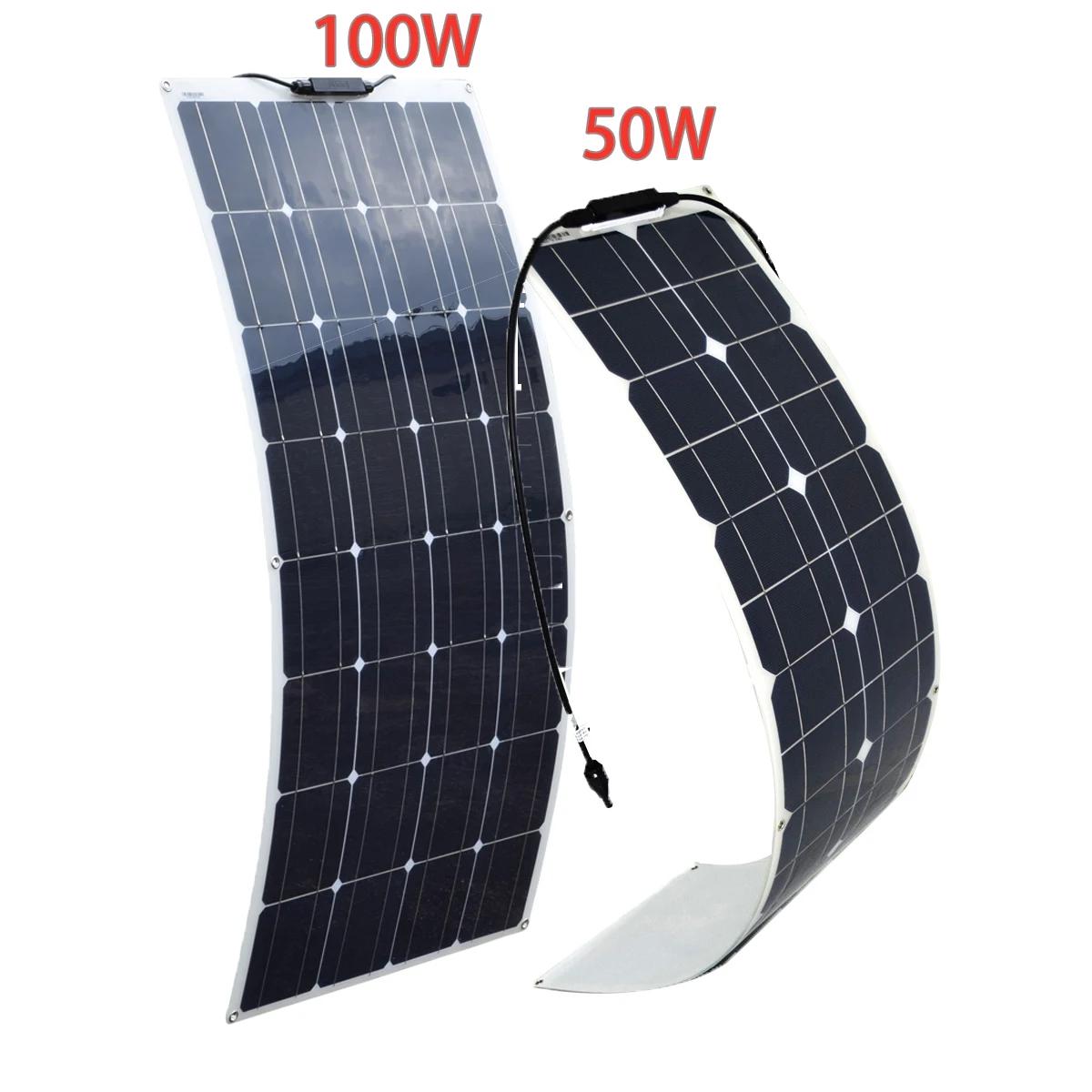 XINPUGUANG Flexible Solar Panel kit  ¾  г  ͸  ý,  Ȩ ķ ڴ  Ÿ, 16V, 100W, 50W, 12V, 24V